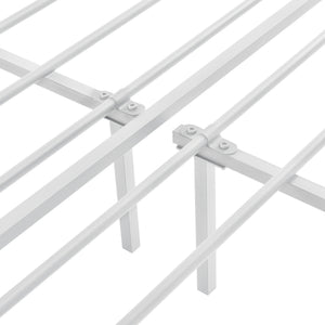 Łóżko metalowe Imatra stalowe białe [en.casa]