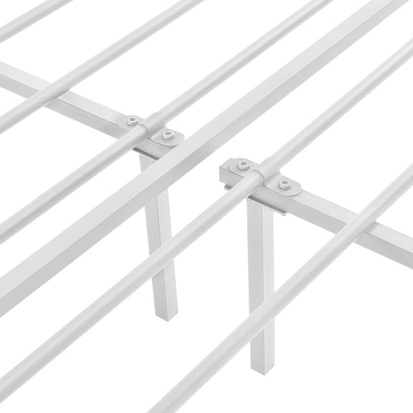 Łóżko metalowe Imatra stalowe białe [en.casa]