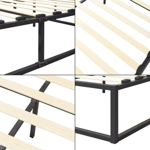 Łóżko metalowe Kreta czarne w różnych rozmiarach rozmiary [en.casa]