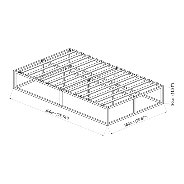Łóżko metalowe Kreta z materacem z zimnej pianki czarne w różnych rozmiarach rozmiary [en.casa]