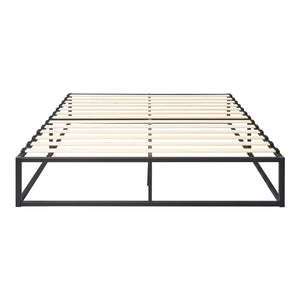 Łóżko metalowe Kreta z materacem z zimnej pianki czarne w różnych rozmiarach rozmiary [en.casa]
