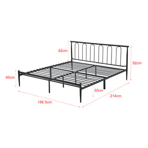 Łóżko metalowe Tampere z materacem w różnych rozmiarach Czarny en.casa