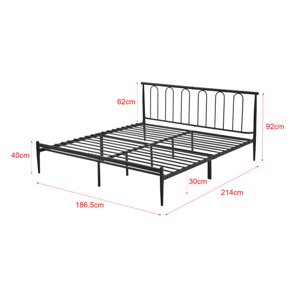 Łóżko metalowe Tampere z materacem w różnych rozmiarach Czarny en.casa
