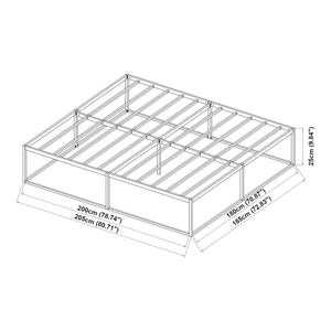 Łóżko metalowe Trerunta z materacem stalowe czarne [en.casa]