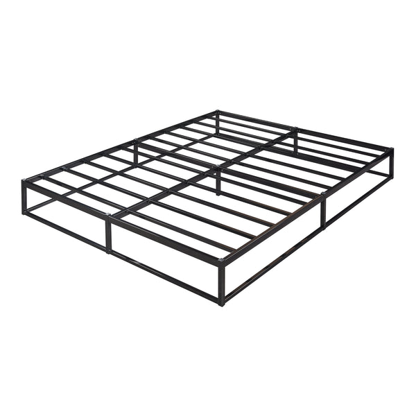 Łóżko metalowe Trerunta z materacem stalowe czarne [en.casa]