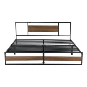 Metalowe łóżko Villach w różnych rozmiarach rozmiary o wyglądzie czarnego orzecha [en.casa]