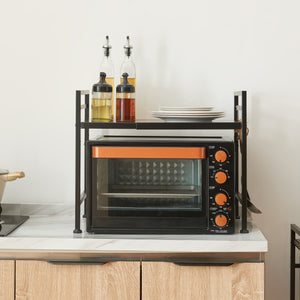 Regulowana półka kuchenna Sorsele, czarna [en.casa]