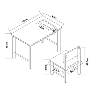 Biurko dziecięce z krzesłem Skjåk [en.casa]