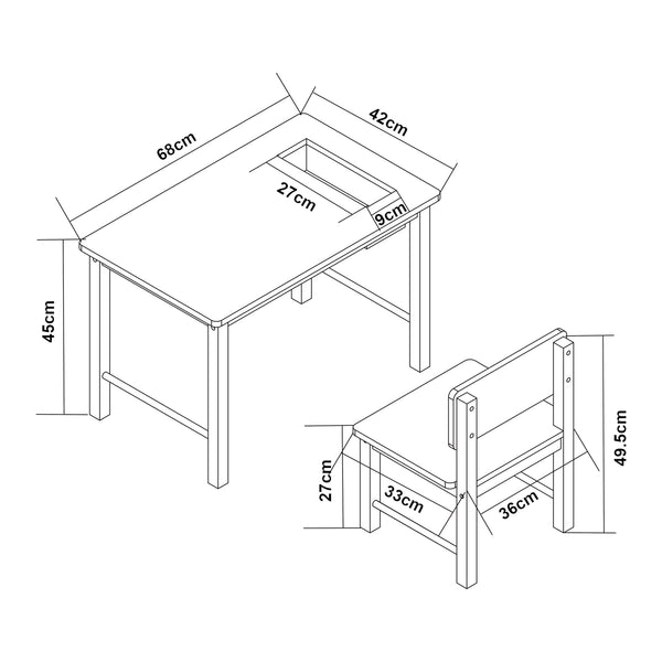 Biurko dziecięce z krzesłem Skjåk [en.casa]
