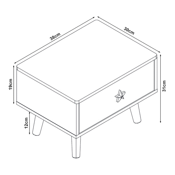 Stolik nocny dla dzieci Sandnes 31x38x30 cm [en.casa]