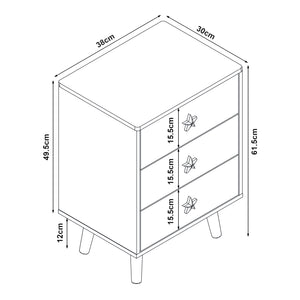 Komoda dziecięca Sandnes z 3 szufladami [en.casa]