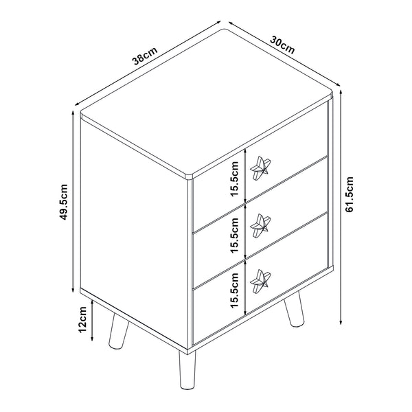 Komoda dziecięca Sandnes z 3 szufladami [en.casa]