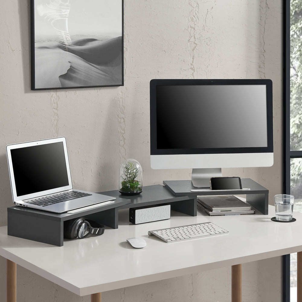 Monitorständer Vilppula 79x27x10,5cm in versch. Farben [en.casa] - premiumXL