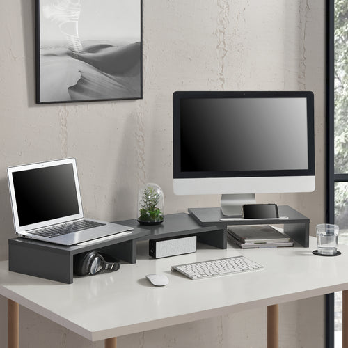 Monitorständer Vilppula 79x27x10,5cm in versch. Farben [en.casa] - premiumXL