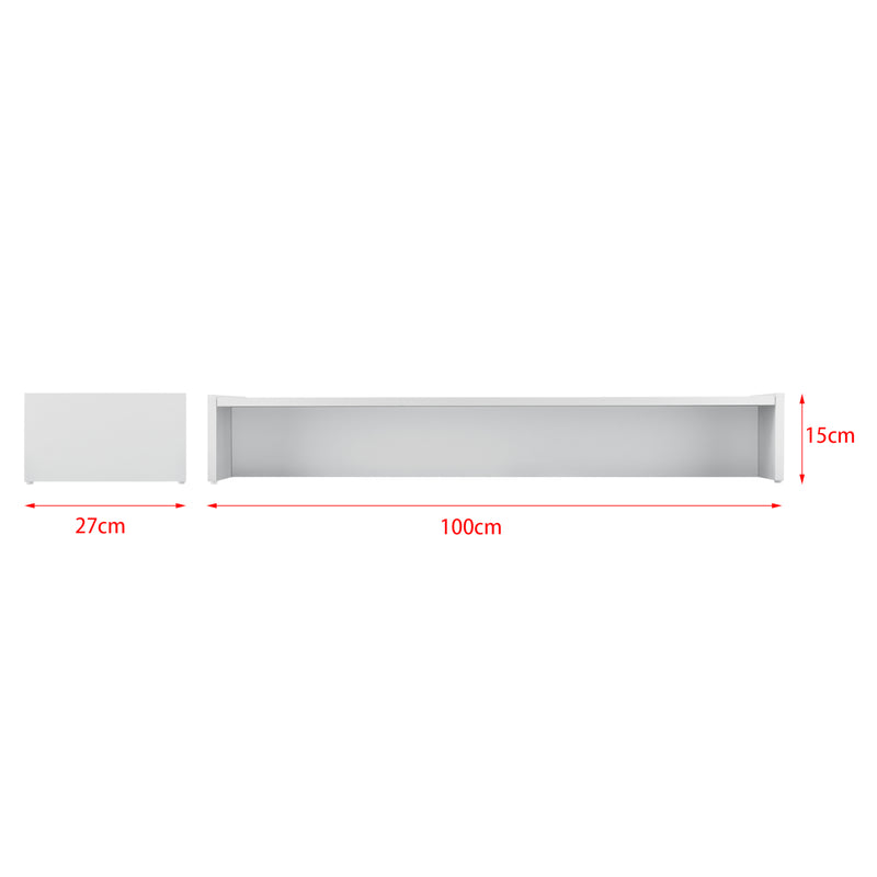 Szkic wymiarowy Półka pod monitor Flenserg 100x27x15 cm w różnych kolorach kolory en.casa