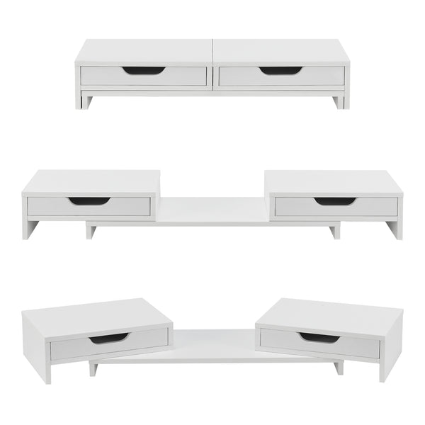 Stojak na monitor Marttila z 2 szufladami 60x22x11cm w różnych kolorach kolory [en.casa]