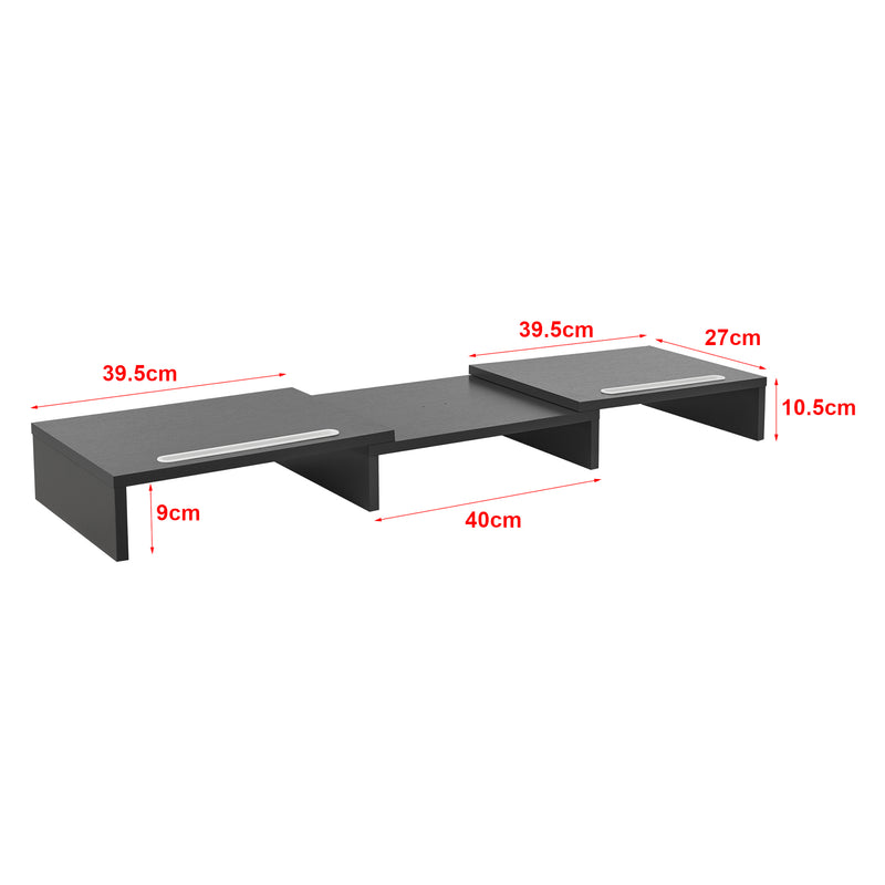 Szkic wymiarowy Podstawka pod monitor Vilppula 79x27x105cm w różnych kolorach. kolory [en.casa]
