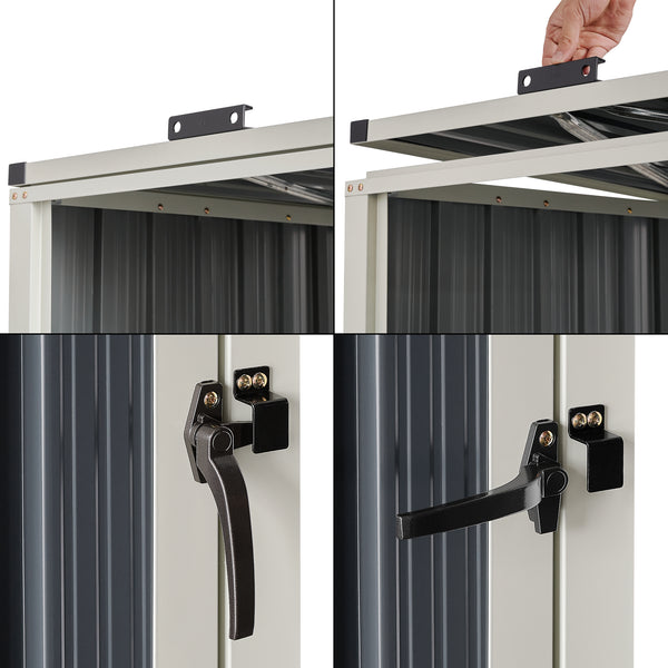 Pojemnik na śmieci Tarbek 1/2/3/4 tony ze stali ocynkowanej w kolorze antracytowym w różnych rozmiarach. rozmiary [en.casa]