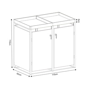 Pojemnik na odpady Valkeakoski antracytowy w różnych rozmiarach. rozmiary [en.casa]