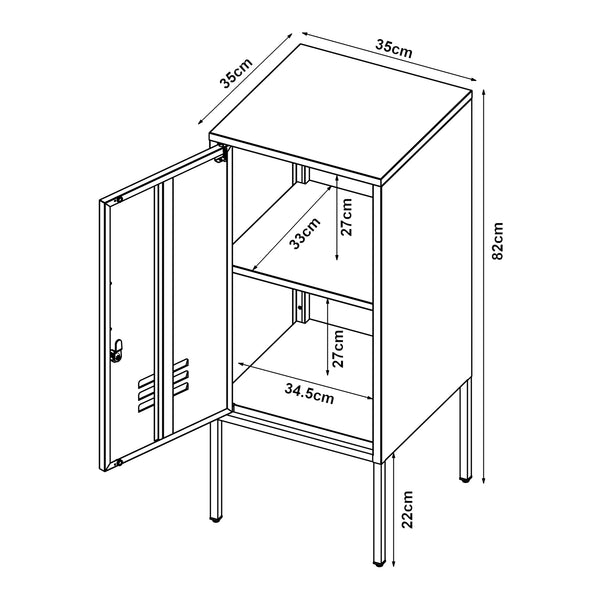 Szafka nocna Hausjärvi 82x35x35 cm stal [en.casa]