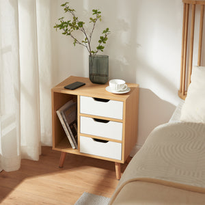 Stolik nocny Bordkak 55x48x30 cm dąb optyka/biały [en.casa]