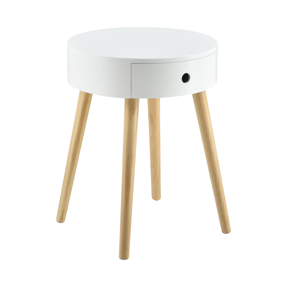 Szafka nocna Aurich 50x38x38 cm z szufladą retrodesign biała en.casa - premiumXL