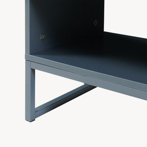 Szafka pod umywalkę 'Svanes' 70 x 60 x 30 cm front bambusowy stelaż metalowy ciemnoszary/naturalny