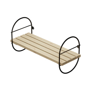 Półka ścienna Oulu z metalową ramą czarna/naturalna w różnych rozmiarach [en casa Rozmiary [en.casa]