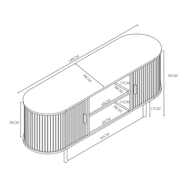 Szafka pod telewizor Tvedestrand [en.casa]