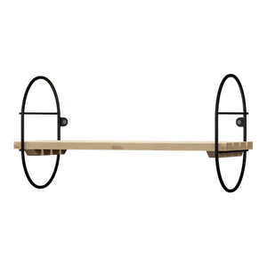 Półka ścienna Oulu z metalową ramą czarna/naturalna w różnych rozmiarach [en casa Rozmiary [en.casa]