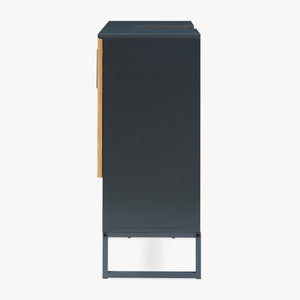 Szafka pod umywalkę 'Svanes' 70 x 60 x 30 cm front bambusowy stelaż metalowy ciemnoszary/naturalny