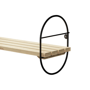 Półka ścienna Oulu z metalową ramą czarna/naturalna w różnych rozmiarach [en casa Rozmiary [en.casa]