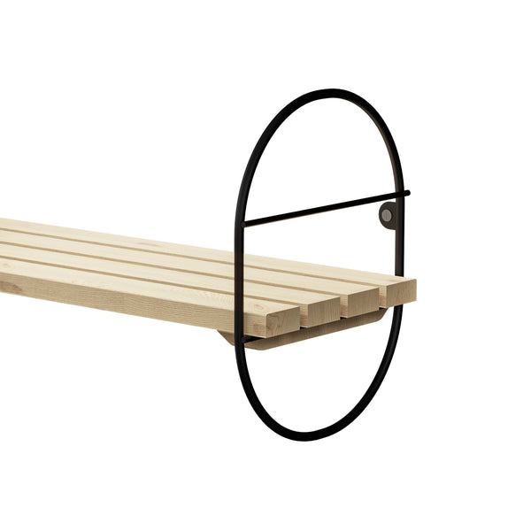 Półka ścienna Oulu z metalową ramą czarna/naturalna w różnych rozmiarach [en casa Rozmiary [en.casa]