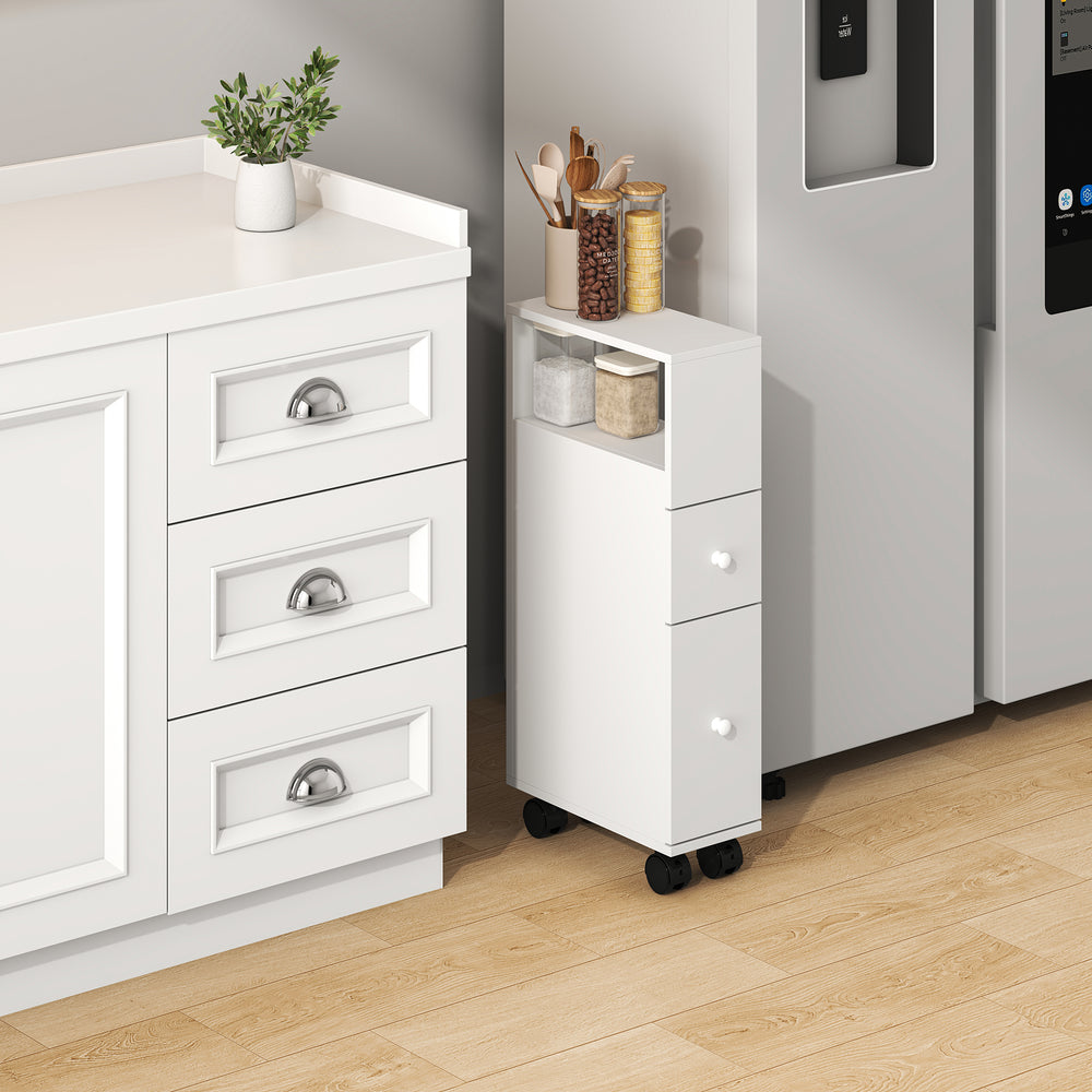 Szafka niszowa na kółkach Broreynna 66x15x33 cm [en.casa]