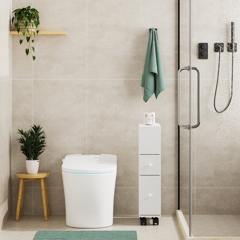 Szafka niszowa na kółkach Broreynna 66x15x33 cm [en.casa]