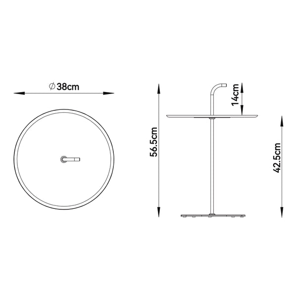 Metalowy stolik zewnętrzny Calimera 56,5 x Ø 38 cm [casa.pro]