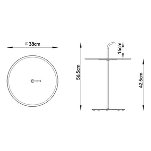 Metalowy stolik zewnętrzny Calimera 56,5 x Ø 38 cm [casa.pro]