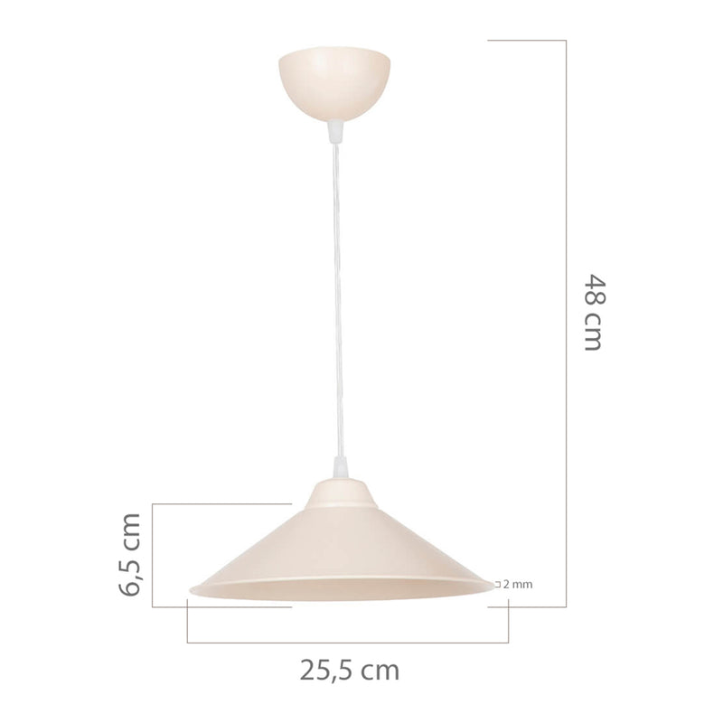 Szkic wymiarowy Lampa wisząca Hereford E27 w różnych kolorach [lux.pro]