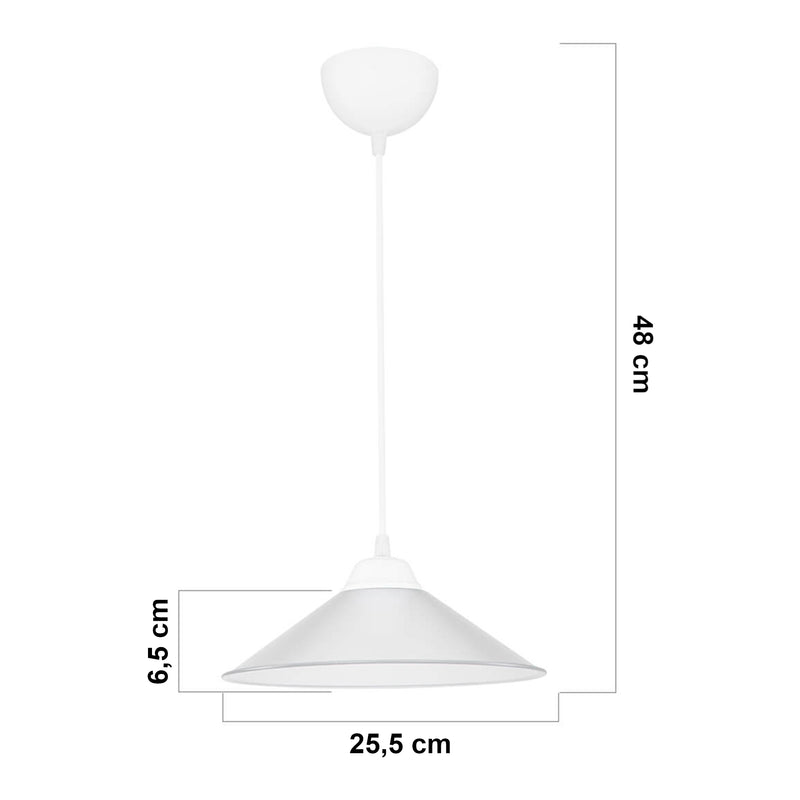 Szkic wymiarowy Lampa wisząca Hereford E27 w różnych kolorach [lux.pro]