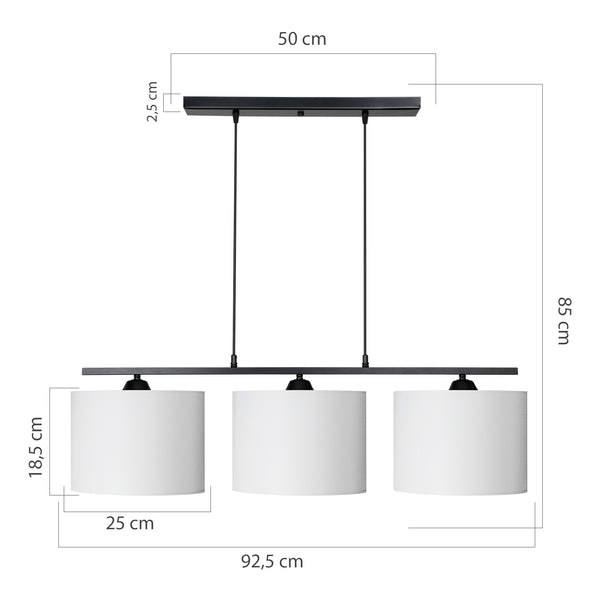 Lampa wisząca Horsham 3xE27 metal w różnych kolorach [lux.pro]