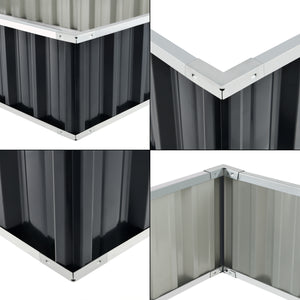 Łóżko do sadzenia Zevenaar stalowe antracytowo-szare w różnych rozmiarach. rozmiary [en.casa]