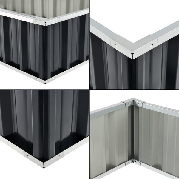 Łóżko do sadzenia Zevenaar stalowe antracytowo-szare w różnych rozmiarach. rozmiary [en.casa]