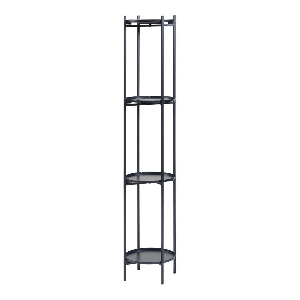 Stojak na rośliny Tuusula z półkami metalowy czarny [en.casa]
