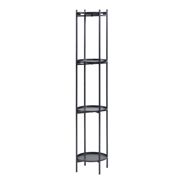 Stojak na rośliny Tuusula z półkami metalowy czarny [en.casa]