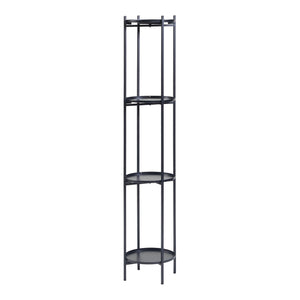 Stojak na rośliny Tuusula z półkami metalowy czarny [en.casa]