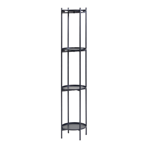 Stojak na rośliny Tuusula z półkami metalowy czarny [en.casa]