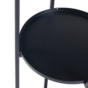 Stojak na rośliny Tuusula z półkami metalowy czarny [en.casa]