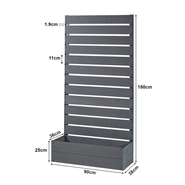 Skrzynka na rośliny z osłoną Heerde szara [en.casa]