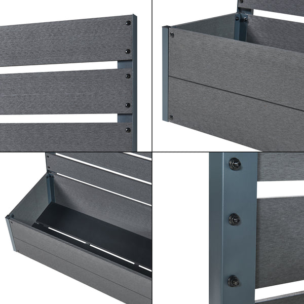 Skrzynka na rośliny z osłoną Heerde szara [en.casa]