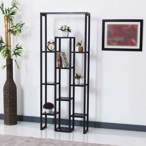 Pflanzregal Blaavandshuk 150 x 60 x 19 cm Schwarz / Marmor - Optik [en.casa] - premiumXL